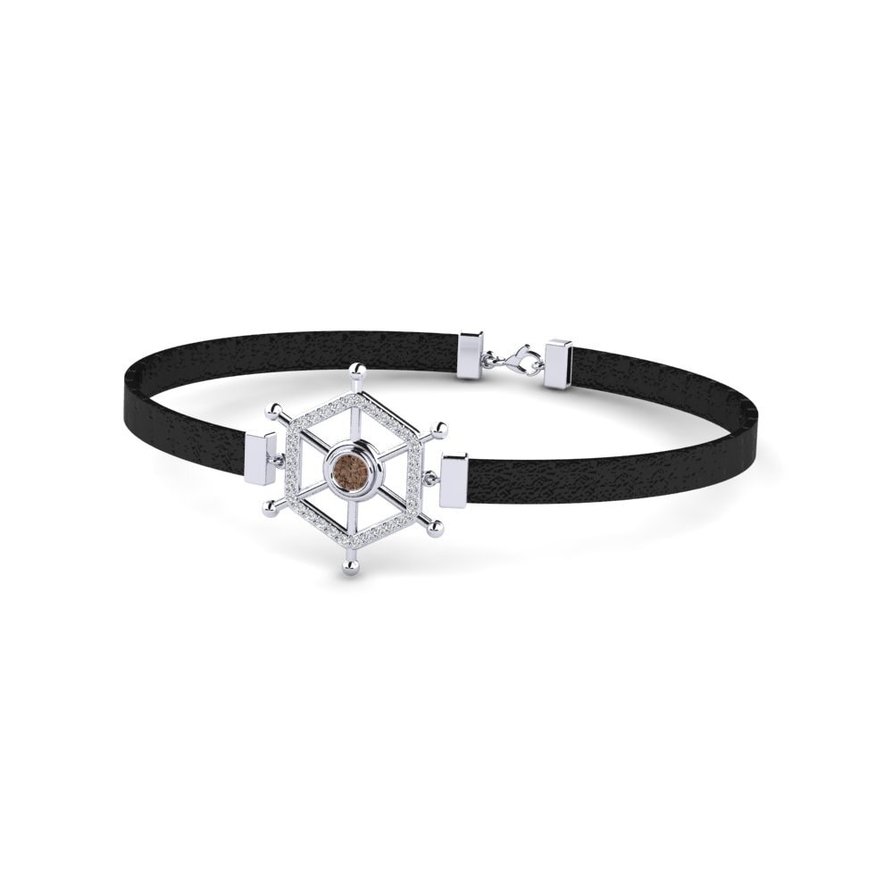 950 Platinum Smoky Quartz Men's Bracelet Feofan
