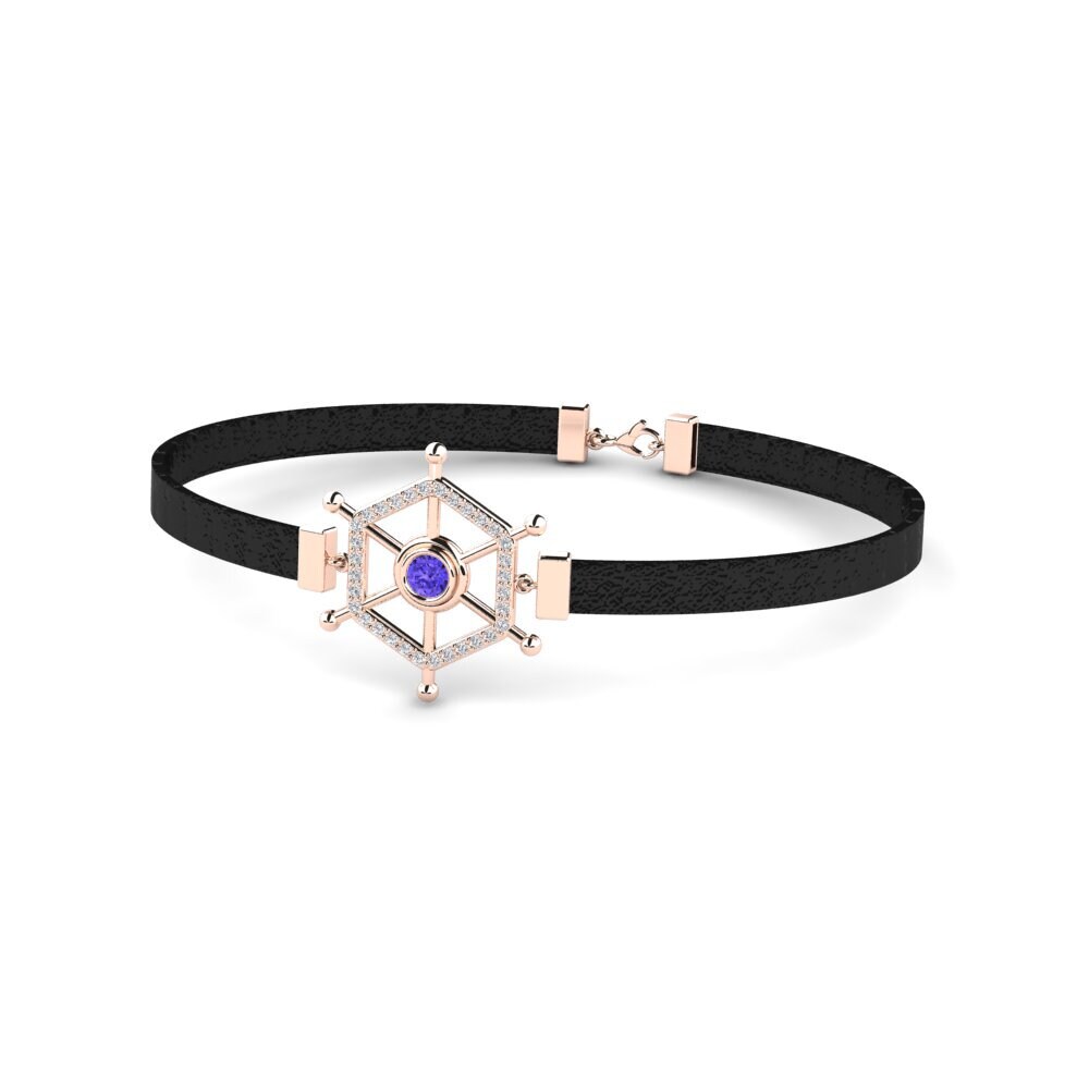 18ct Rose Gold Tanzanite Men's Bracelet Feofan