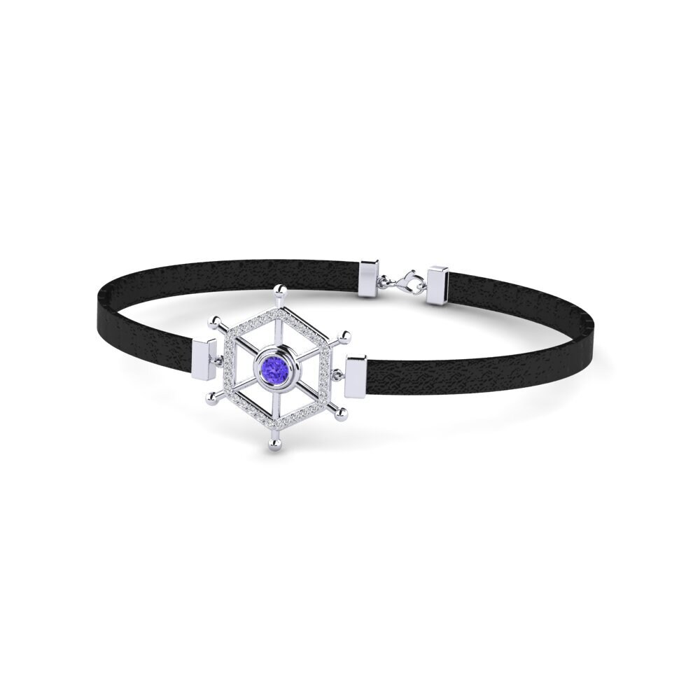 14ct White Gold Tanzanite Men's Bracelet Feofan