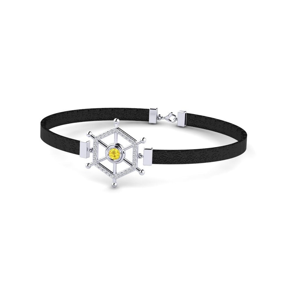 950 Palladium Yellow Sapphire Men's Bracelet Feofan