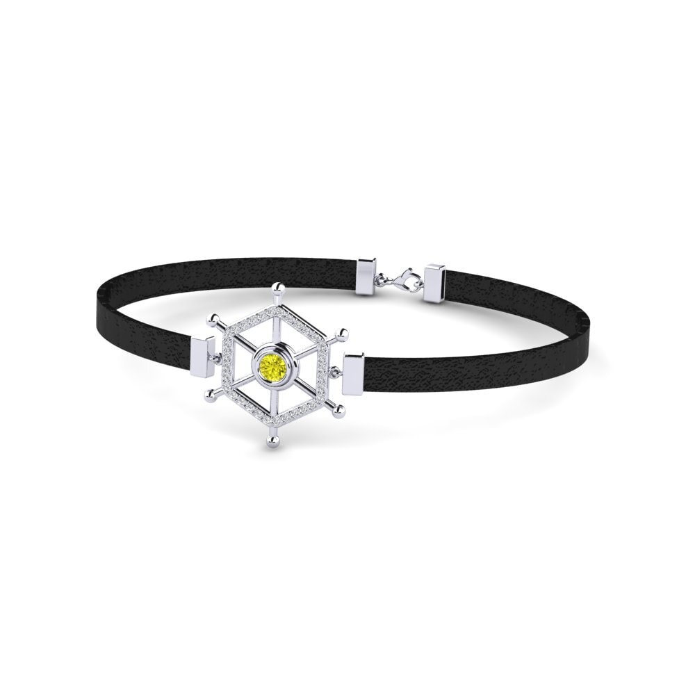 950 Palladium Yellow Diamond Men's Bracelet Feofan