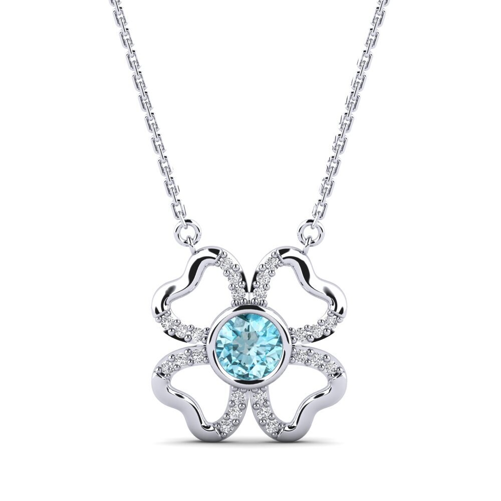 Blue Zircon Women's Necklace Ferocactus
