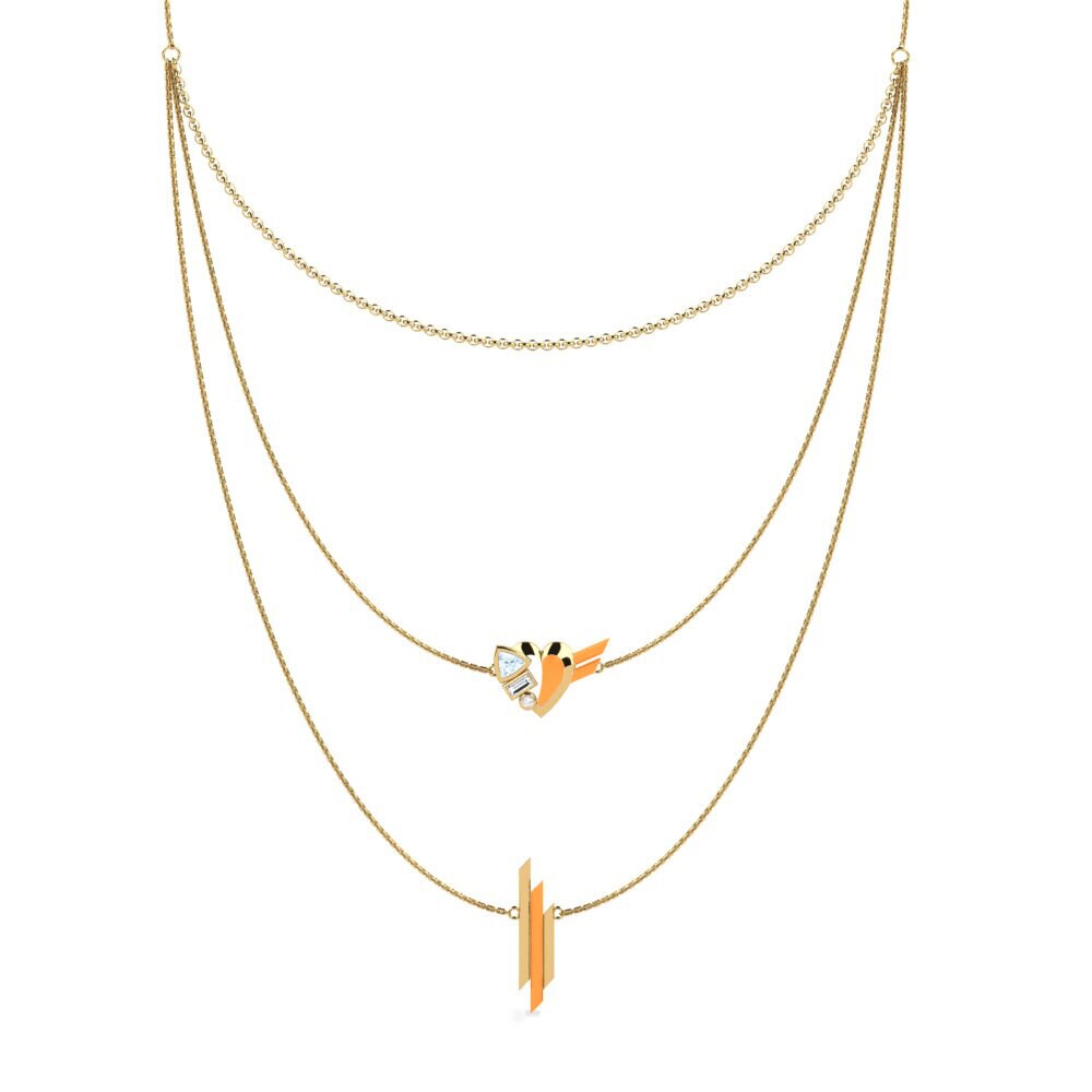 Dây chuyền Vàng 9K Đá Aquamarine Layering