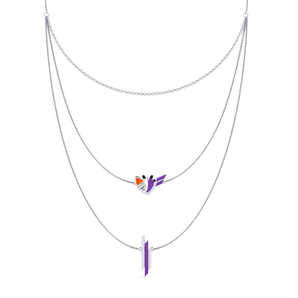 Orange Sapphire Women's Necklace Festeggiare