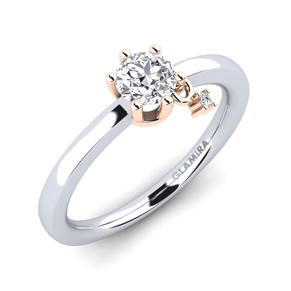 18k White & Rose Gold Engagement Ring Fibrizia