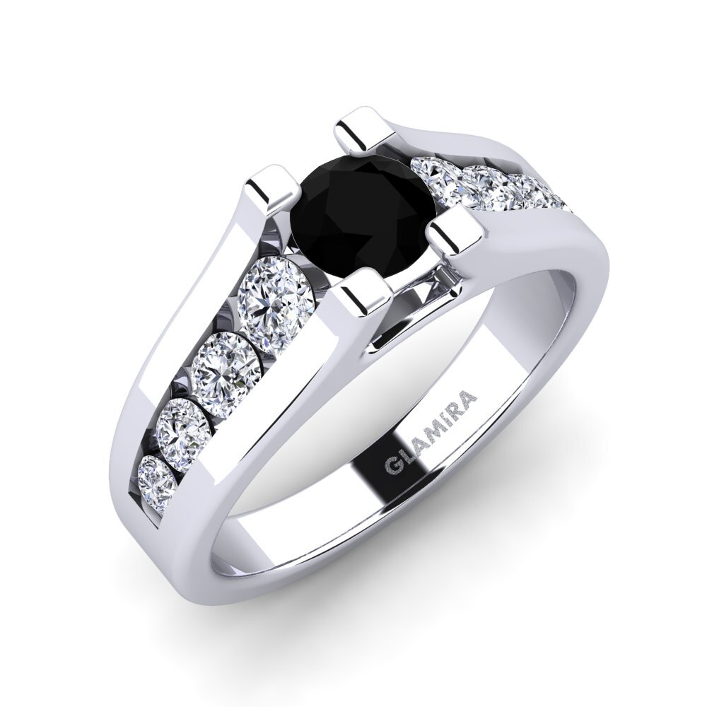 Black Sapphire Engagement Ring Fidanka