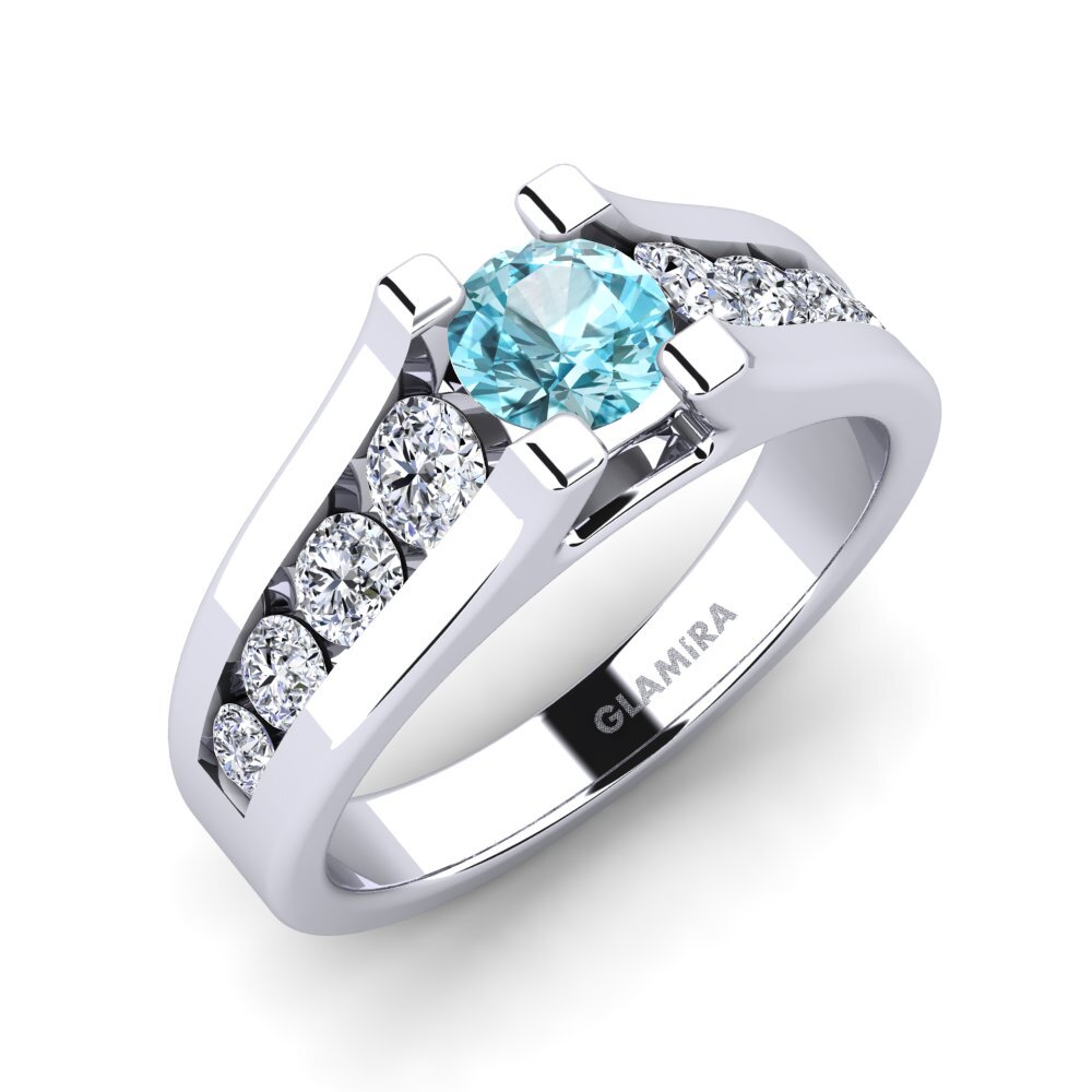 Blue Zircon Engagement Ring Fidanka