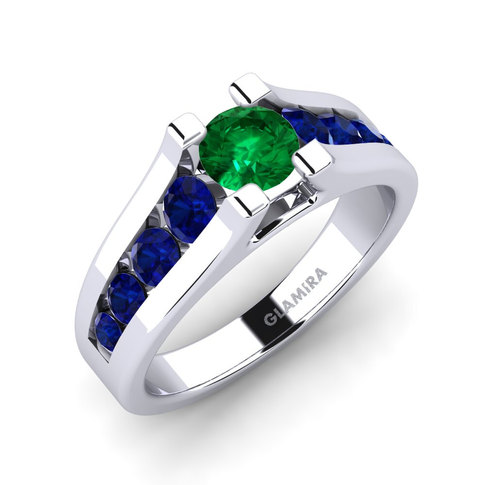 Esmeralda (creada en laboratorio) Anillo de compromiso Fidanka