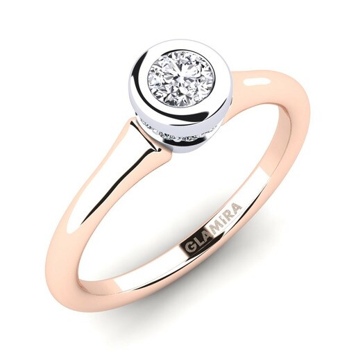 Anillo Fidelia Oro Rosa & Blanco 750 & Diamante & Cristal de Swarovski