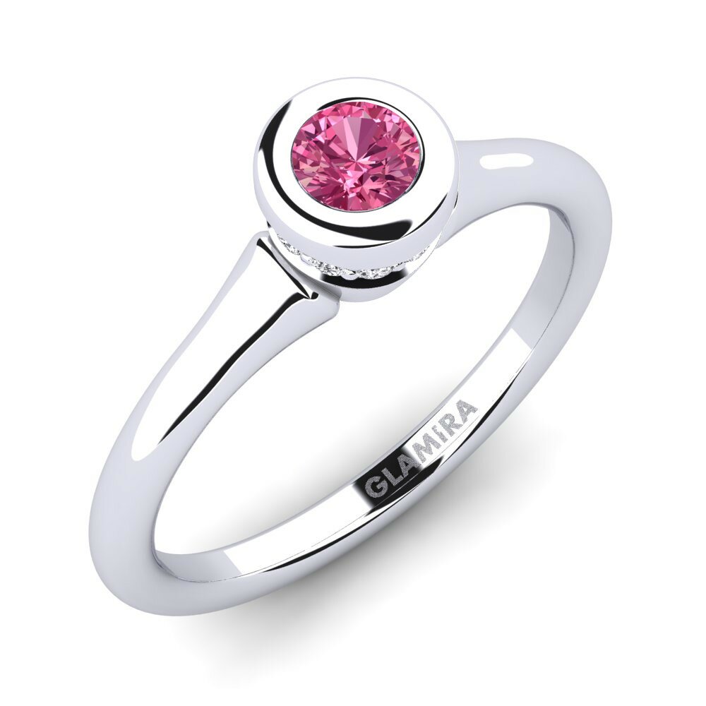 Gold and store pink ring