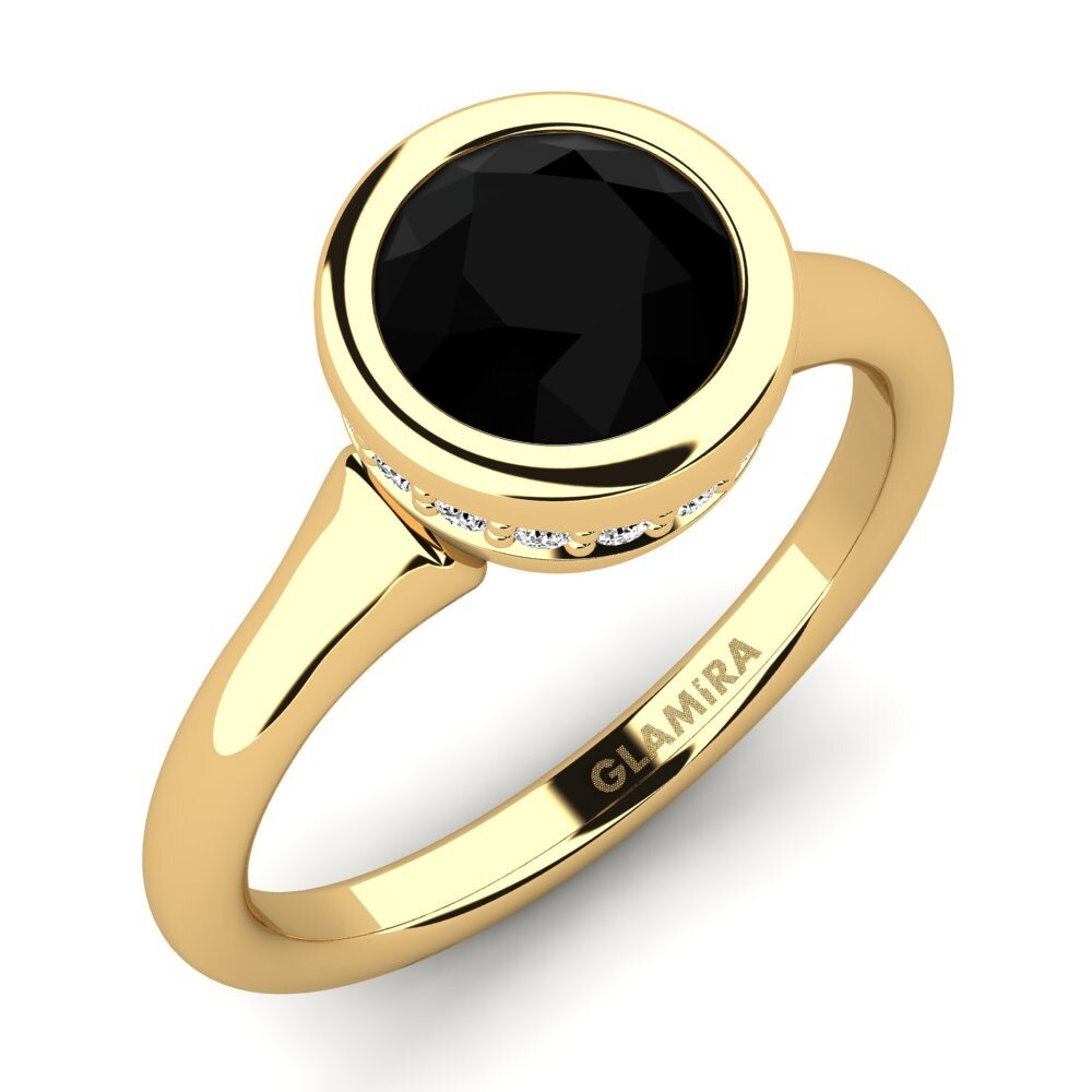 Zwarte Onyx Verlovingsring Fidelia 1.0 crt