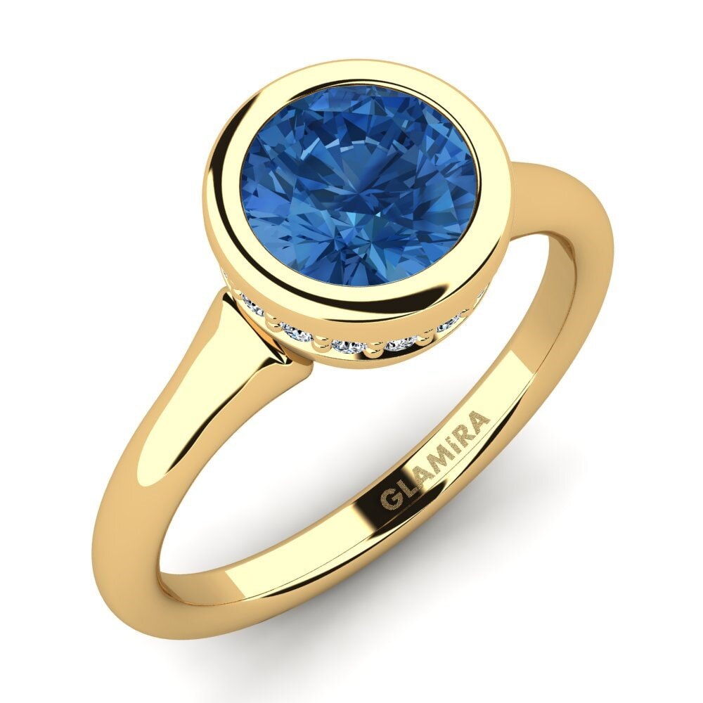 Circonita Azul Oscuro Anillo de compromiso Fidelia 1.0 crt
