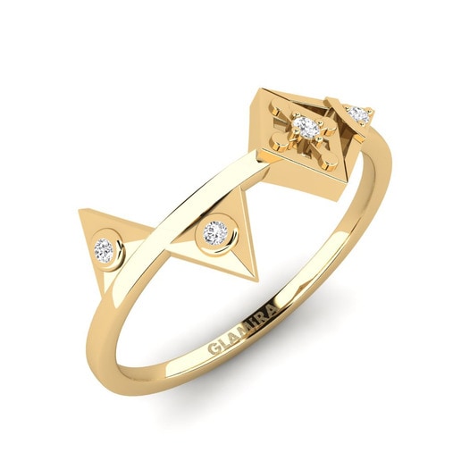 Ring Fidels 585 Yellow Gold & White Sapphire