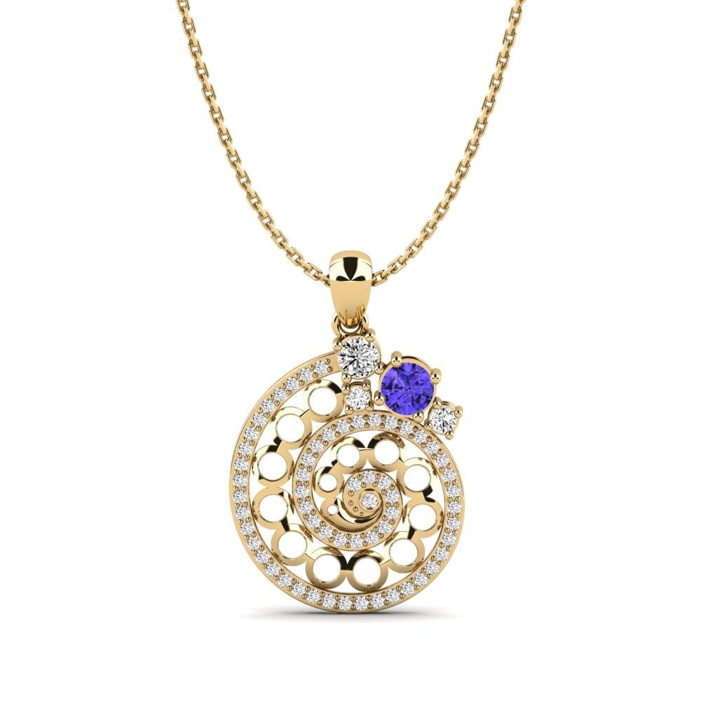 Gelbgold 585 Tansanit Damen anhänger Fiducia