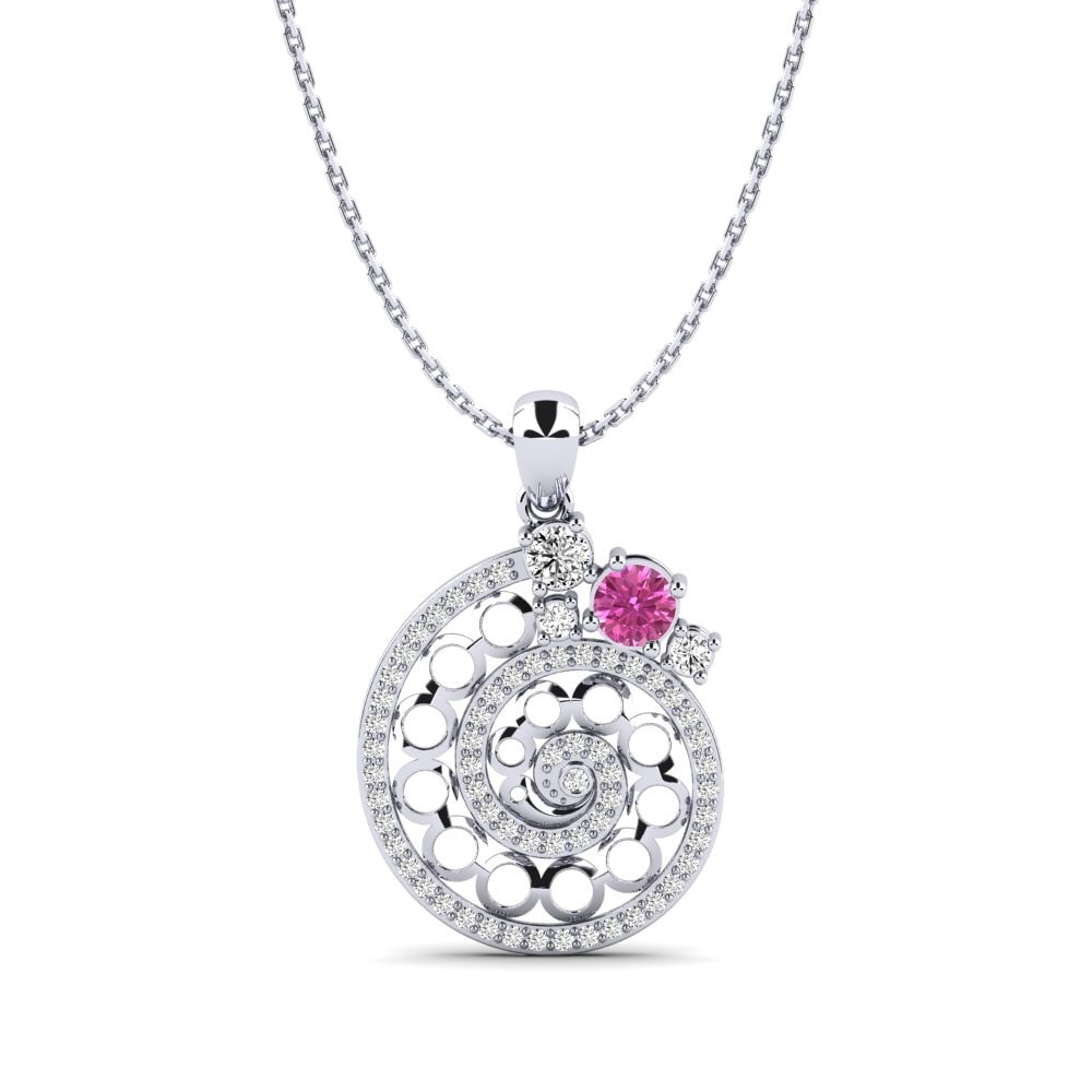 Bạc Đá Topaz Hồng Mặt dây chuyền nữ Fiducia