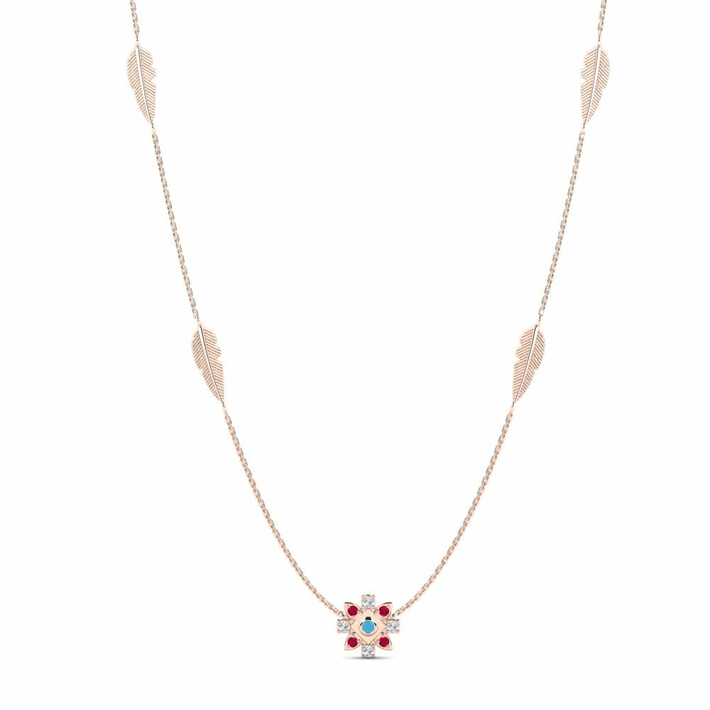 14K Rood Goud Ketting Fieder