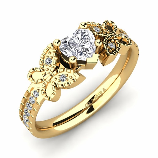 Ring Fiene 585 Yellow Gold & Lab Grown Diamond & Swarovski Crystal