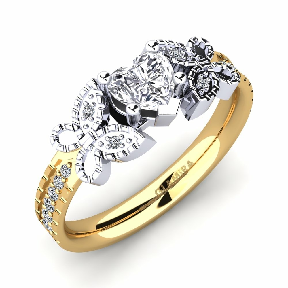 9k Yellow & White Gold Engagement Ring Fiene