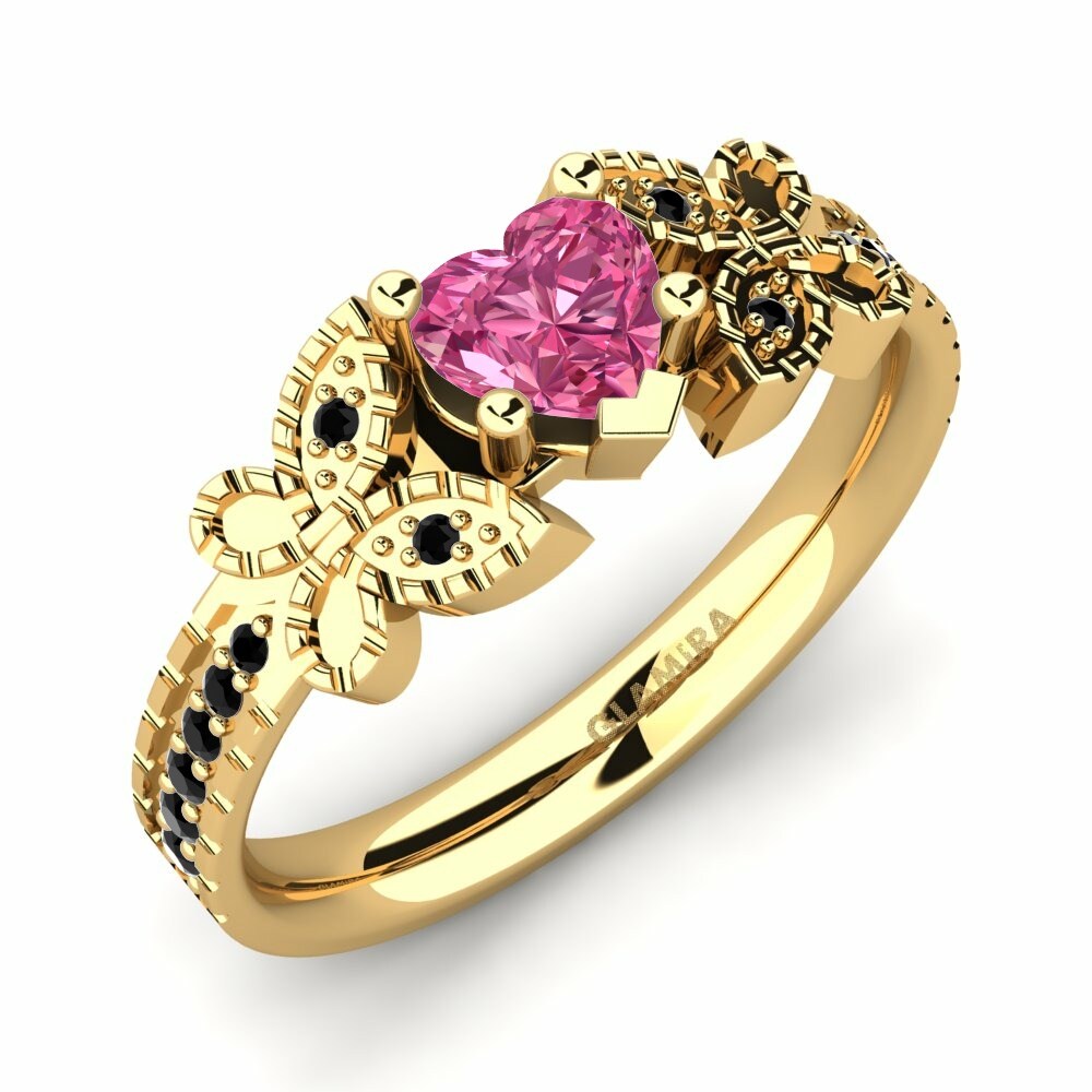 Rózsaszín Turmalin Eljegyzési gyűrű Fiene