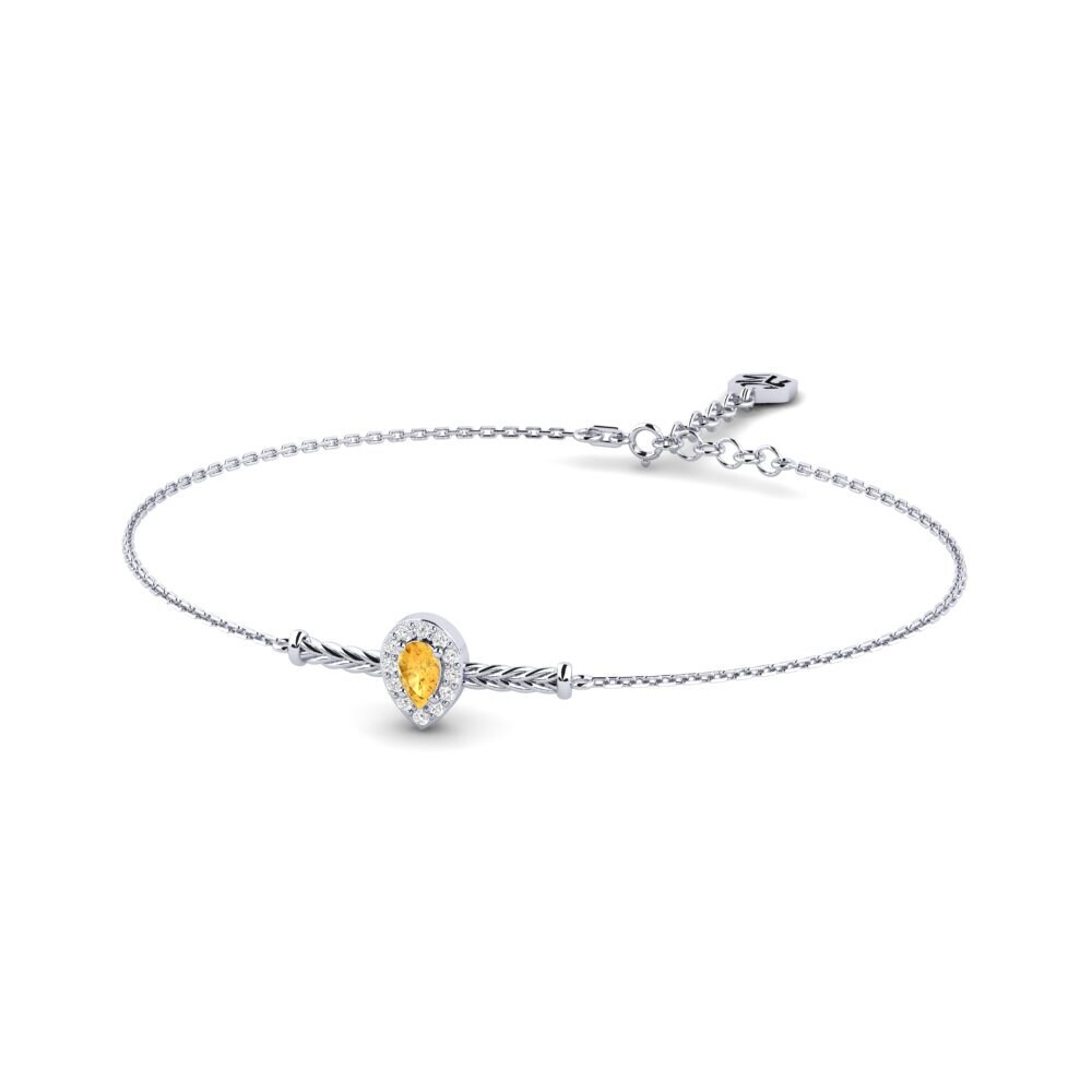 Platine 950 Citrine Bracelet pour femme Fika
