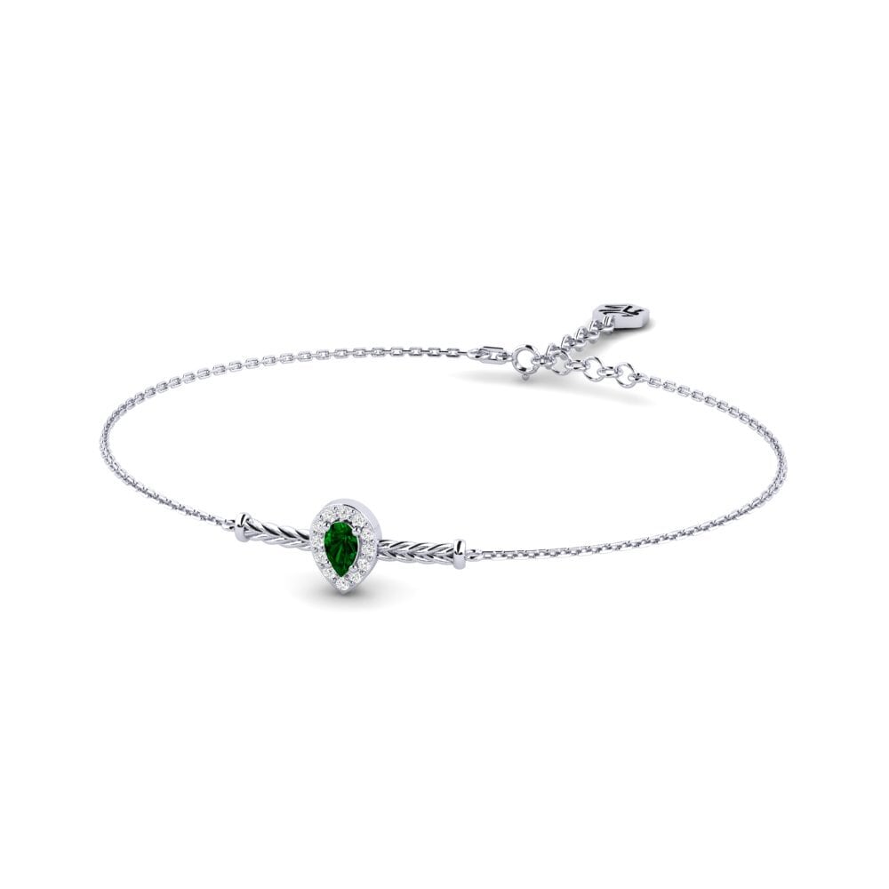 Palladium 950 Zircone Vert Bracelet pour femme Fika