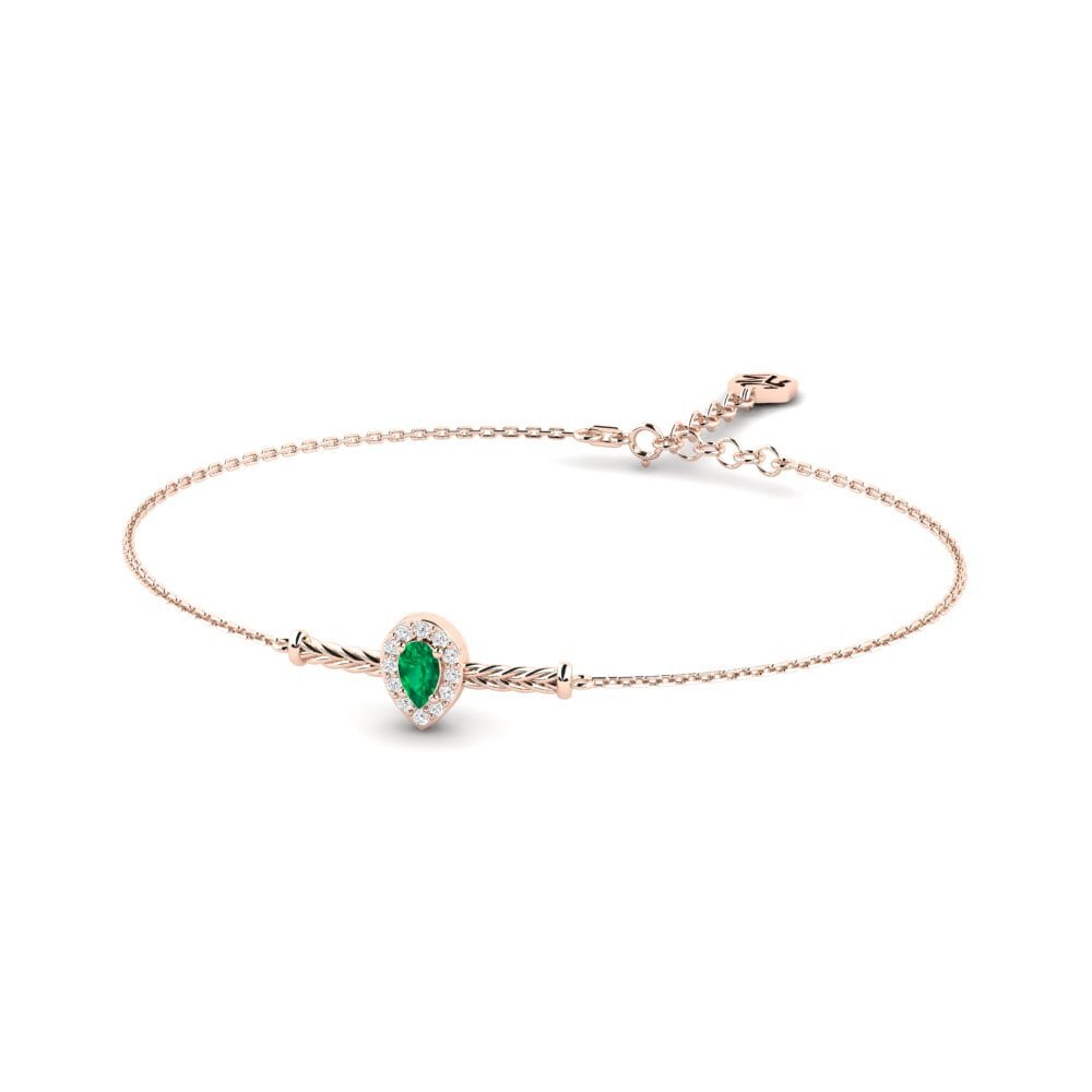 Or rose 14k Émeraude Bracelet pour femme Fika