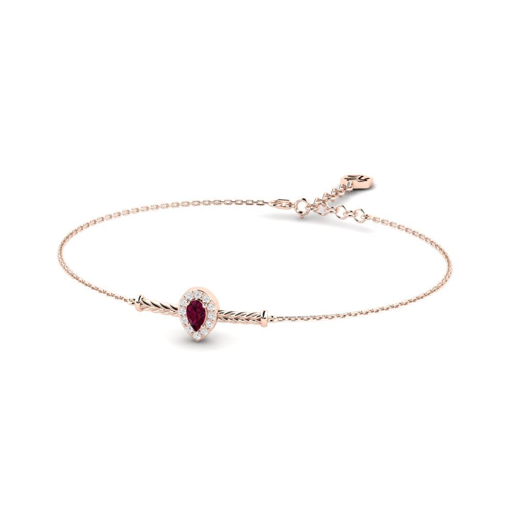 Or rose 14k Grenat de Rhodolite Bracelet pour femme Fika