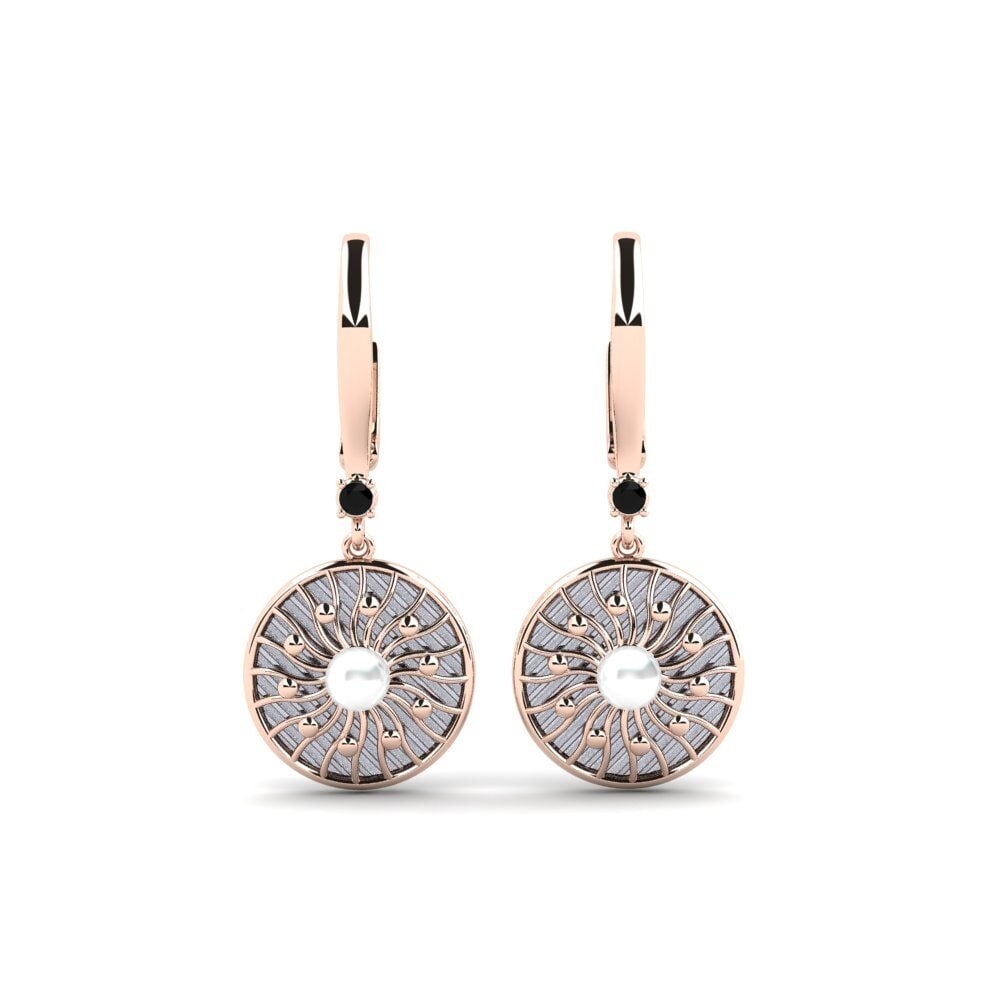 Boucles d'oreilles Saphir noir Gouttes et pendantes
