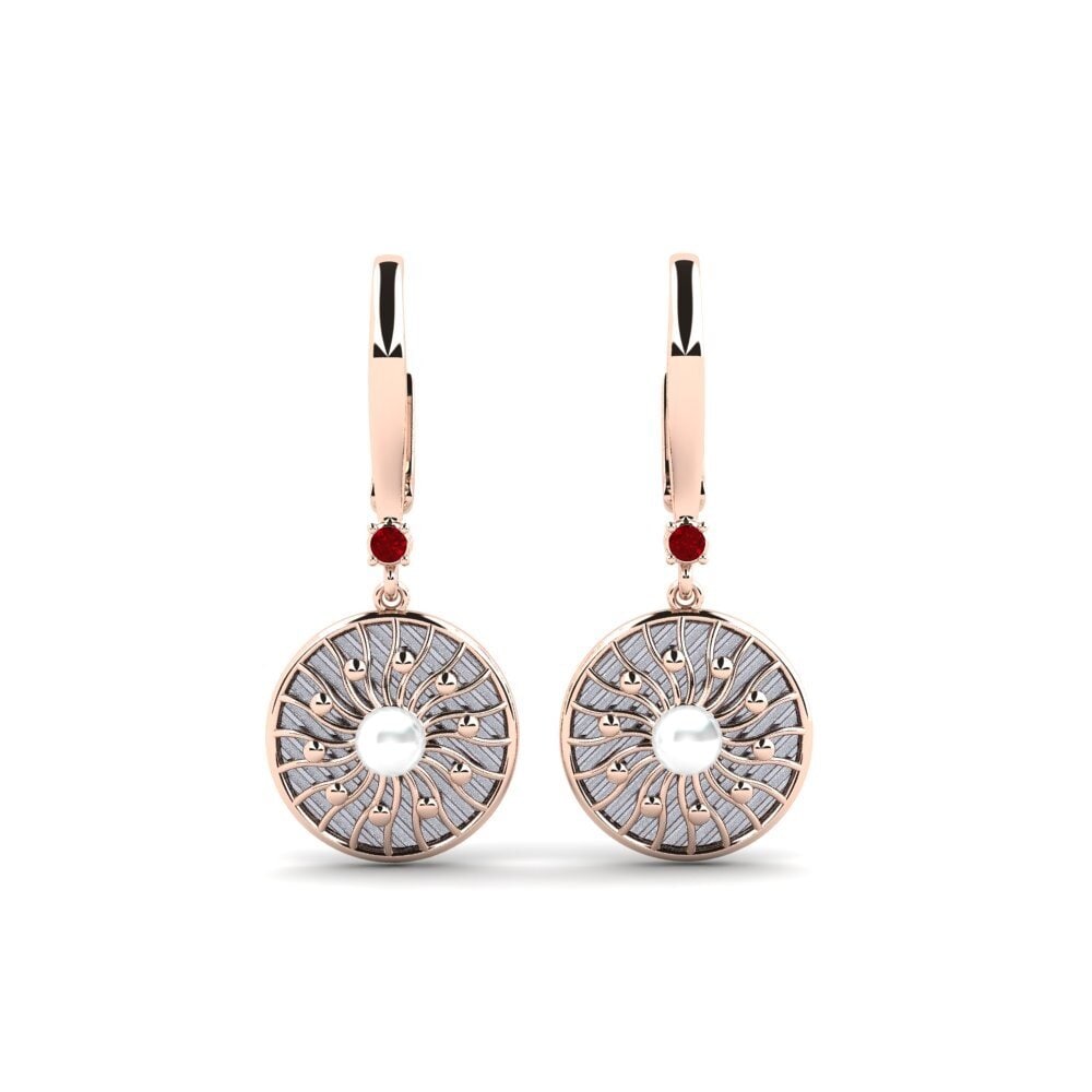 Pendientes Circonita Roja Gotas y cuelgan