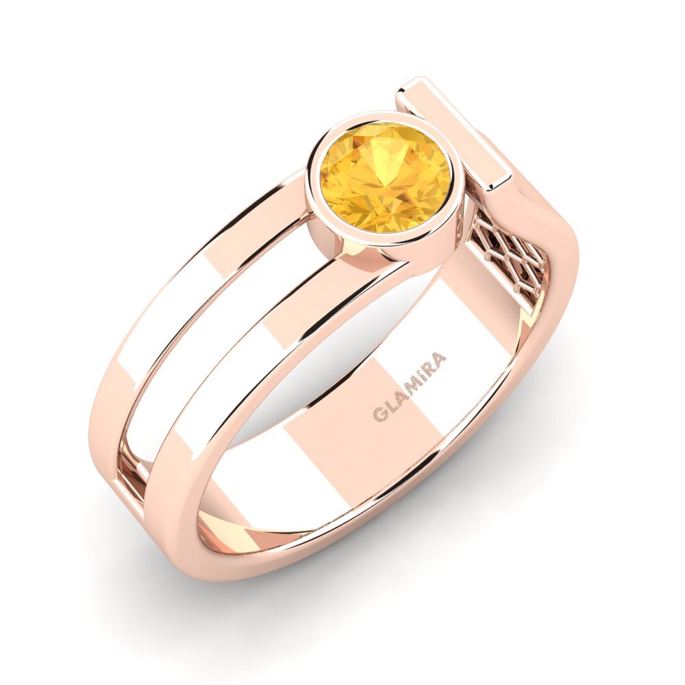 Oro Rosso 585 Citrino Anello da uomo Filippa