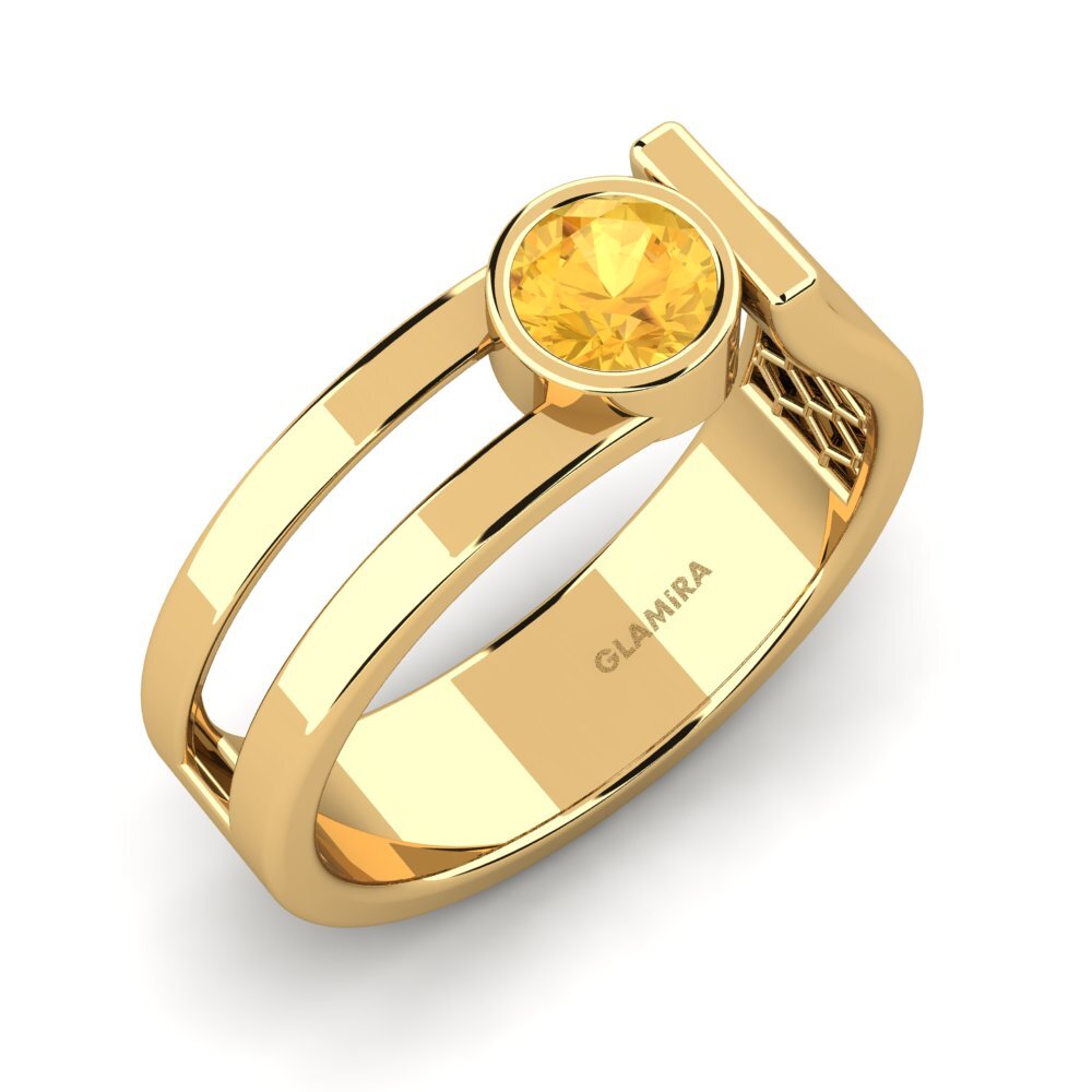 Oro Giallo 585 Citrino Anello da uomo Filippa