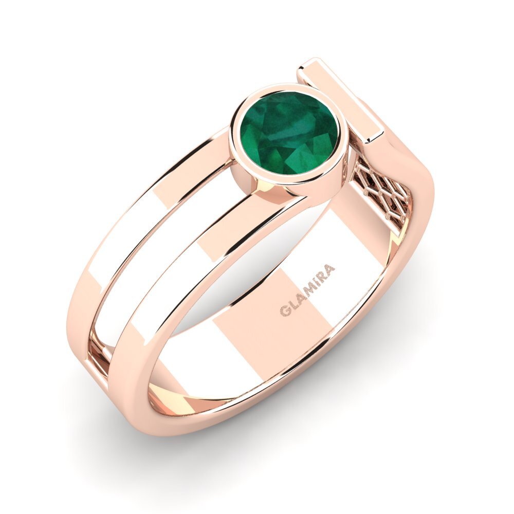 18k Oro Rosa Esmeralda Anillo de Hombre Filippa