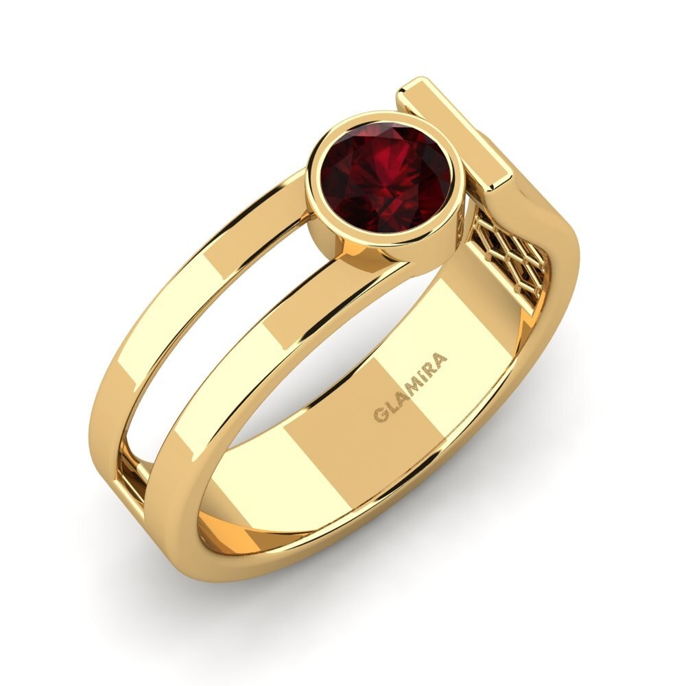 9ct Yellow Gold Garnet Men's Ring Filippa