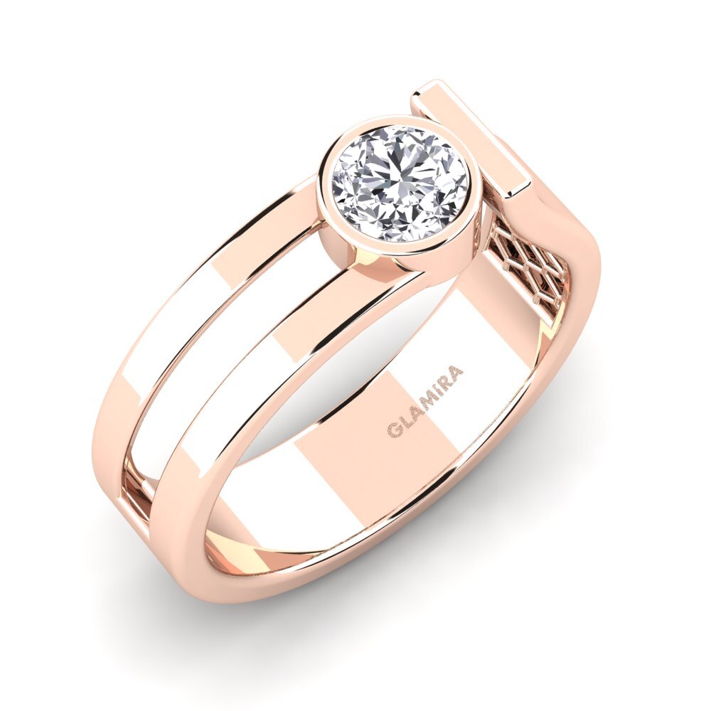 Oro Rosso 375 Diamante cresciuto in laboratorio Anello da uomo Filippa