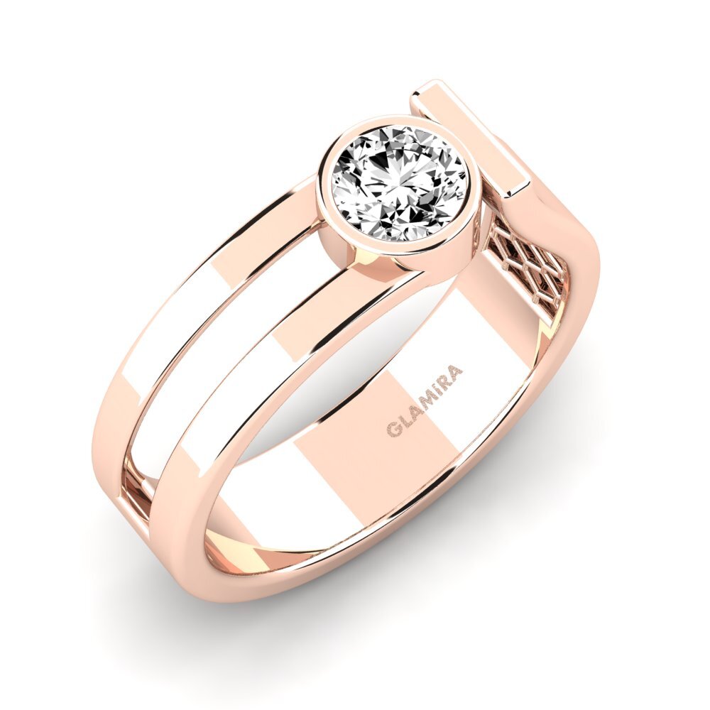 Oro Rosso 585 Moissanite Anello da uomo Filippa