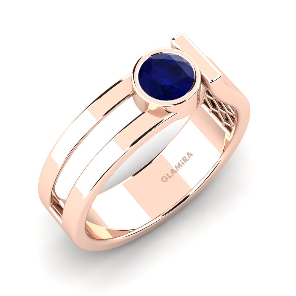 Oro Rosso 585 Zaffiro Anello da uomo Filippa