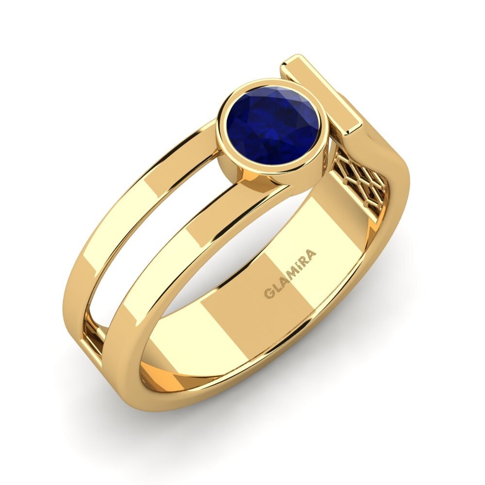 14ct Yellow Gold Sapphire Men's Ring Filippa