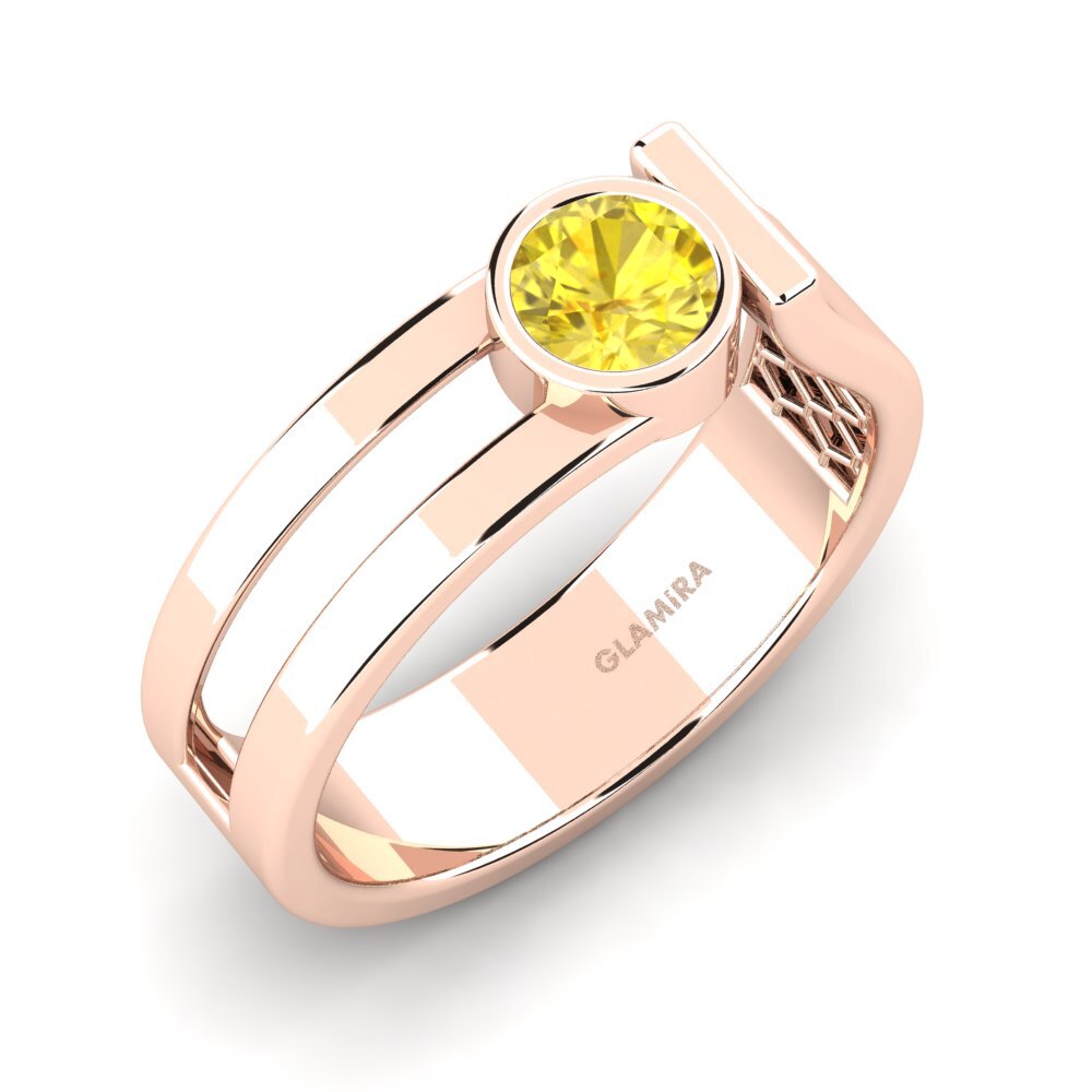 14k Rose Gold Yellow Sapphire Men's Ring Filippa