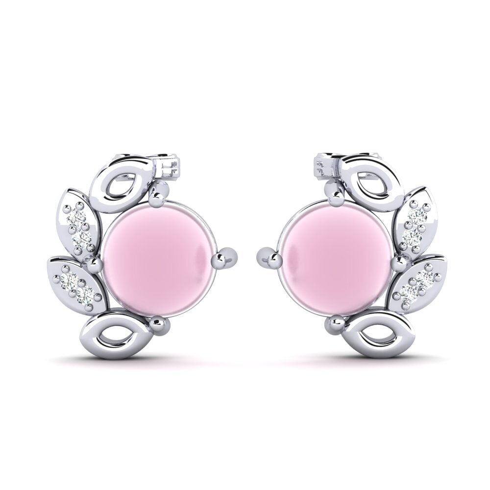 Achetez Boucle d'oreille femme Finetta en Or Blanc 585 Quartz Rose ...