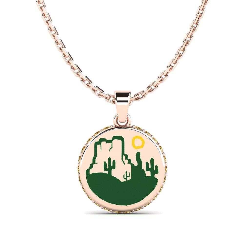14ct Rose Gold Brown Diamond Kid's Pendant Fingall