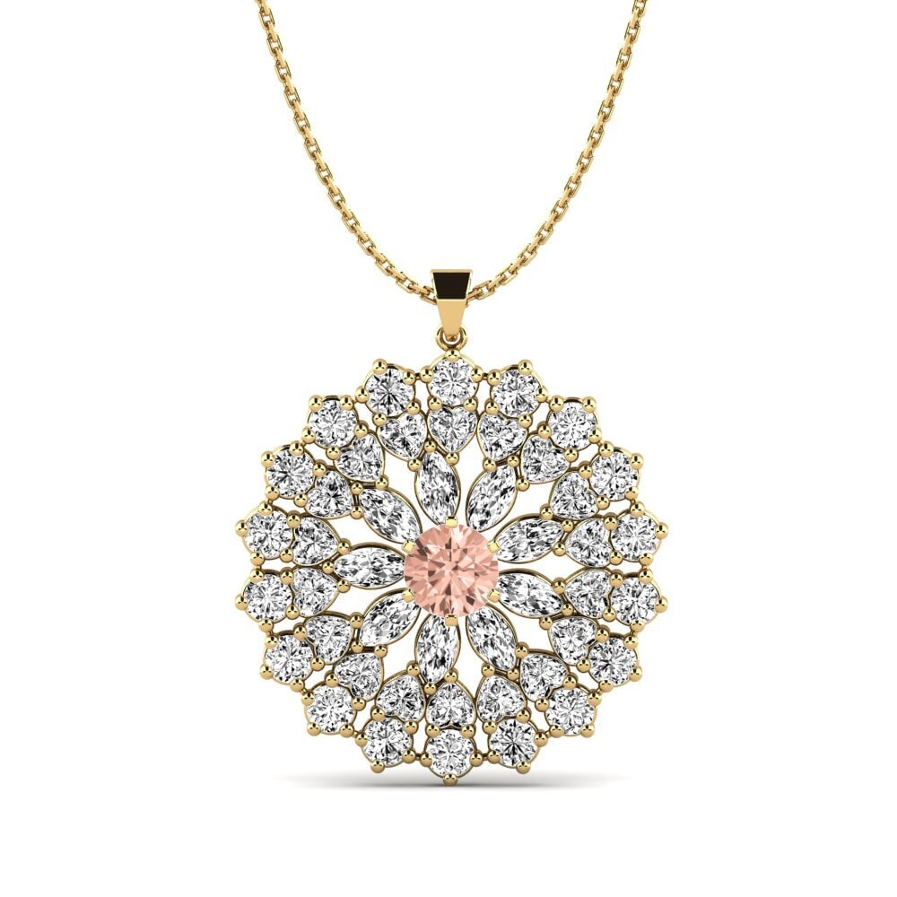 18k Oro Amarillo Morganita Colgante de Mujer Finnr