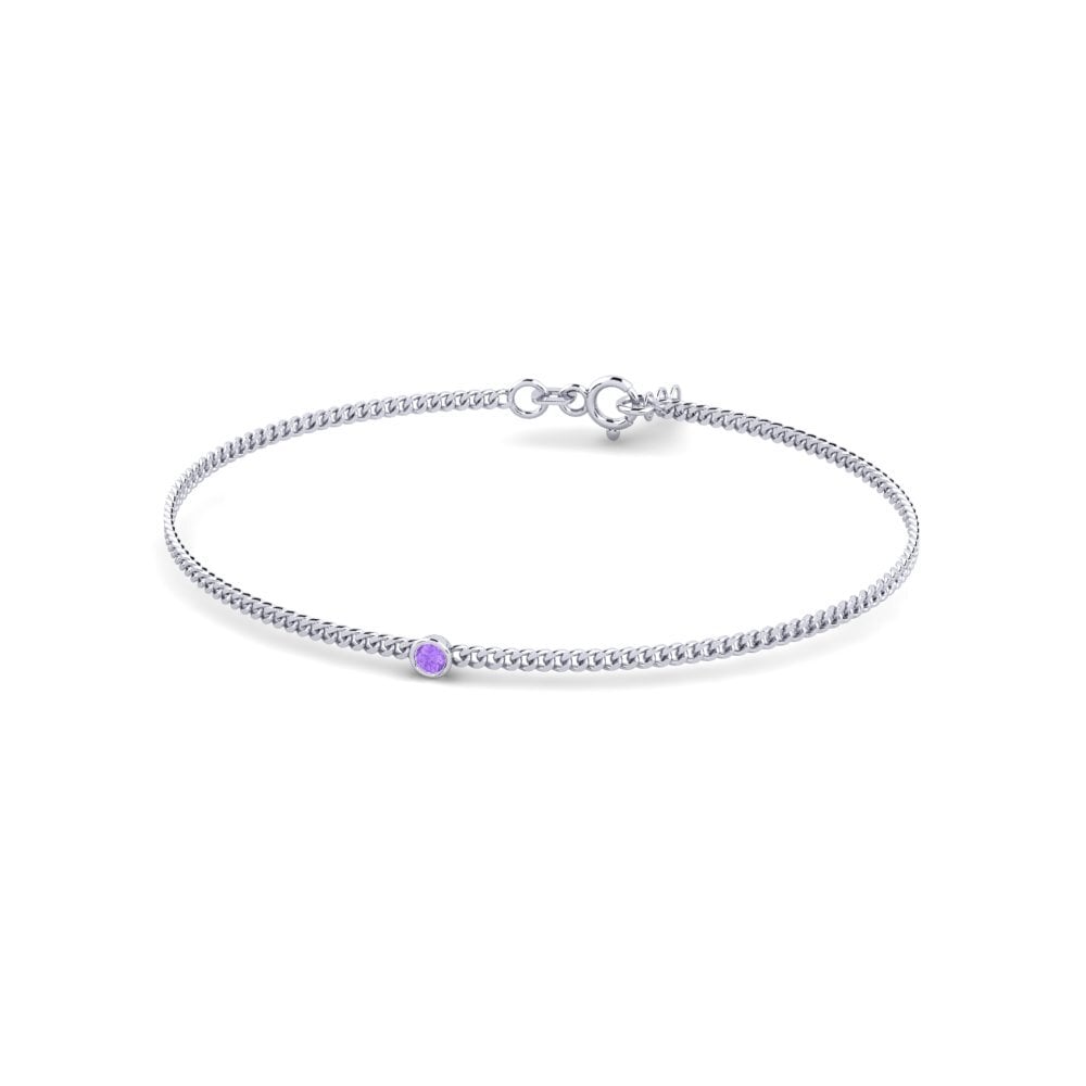 White Silver Amethyst Women's Bracelet Fionnuala 2.5 mm
