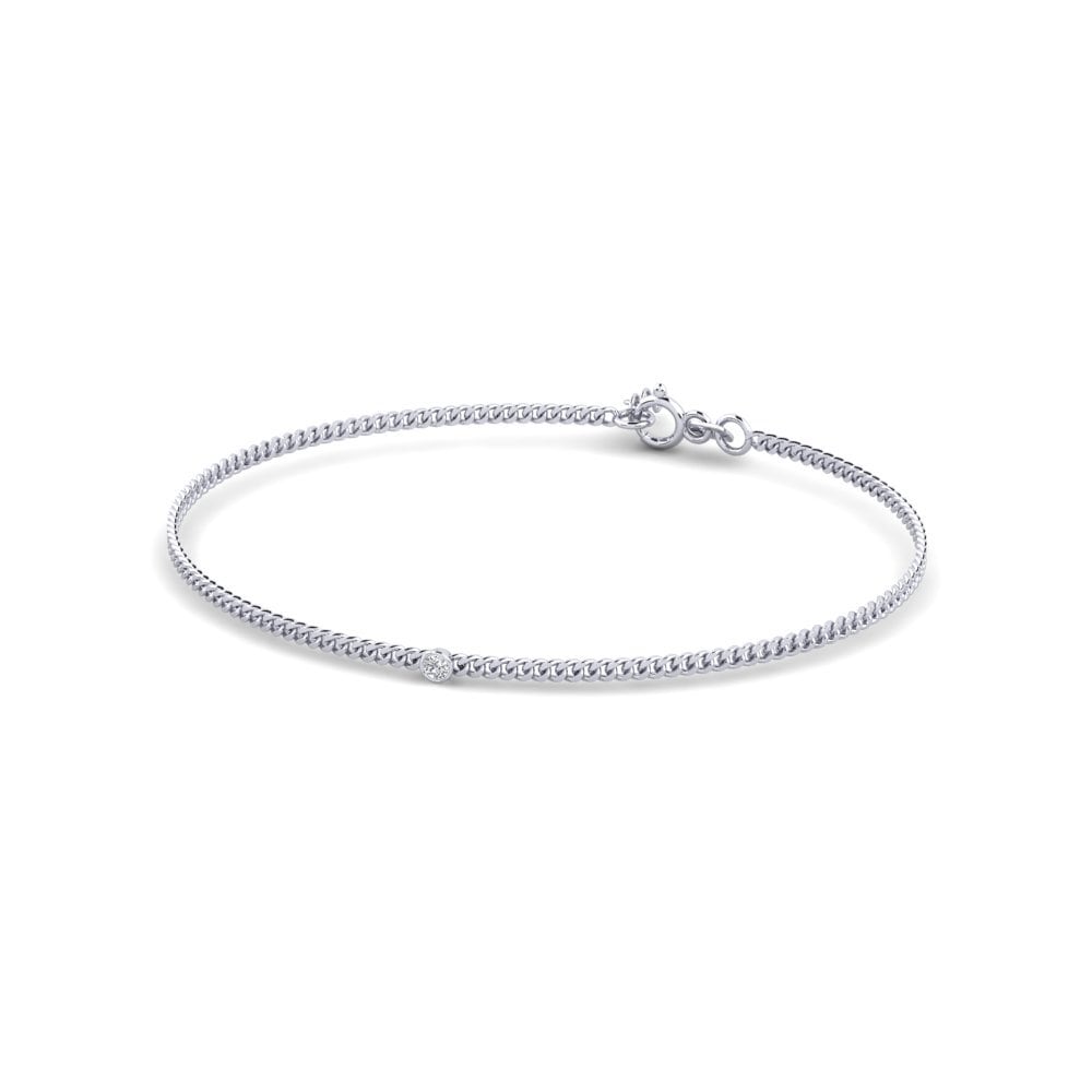 925 Prata de lei Diamante Produzido em Laboratório Pulseira Feminino Fionnuala 2.0 mm