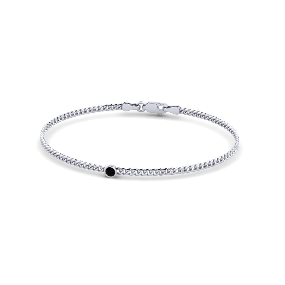 White Silver Black Sapphire Women's Bracelet Fionnuala 3.0 mm