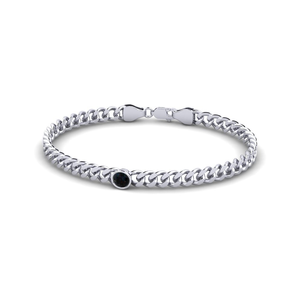 White Silver Black Opal Women's Bracelet Fionnuala 4.5 mm
