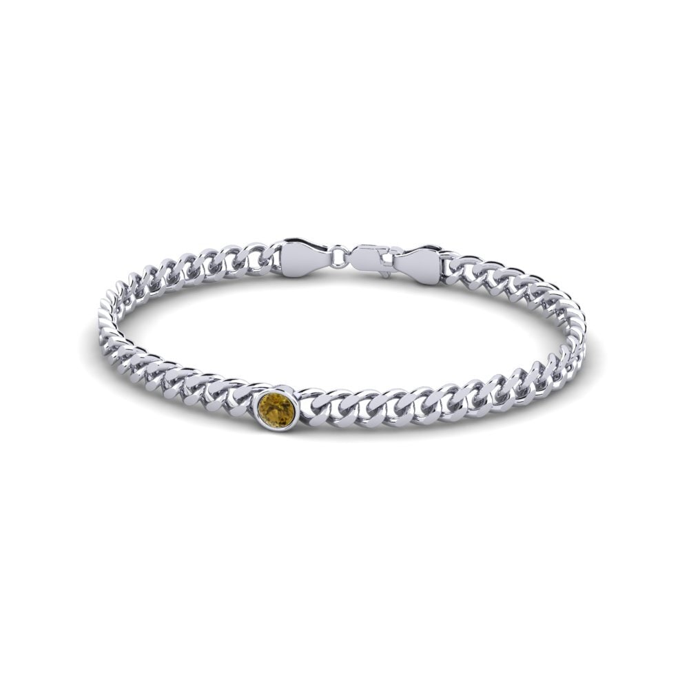 925 Prata de lei Zircão Castanha Pulseira Feminino Fionnuala 4.5 mm