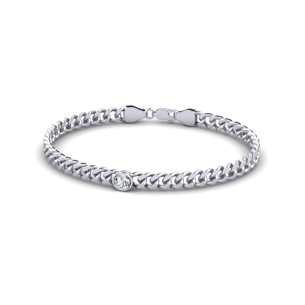 White Silver White Zircon Women's Bracelet Fionnuala 4.5 mm
