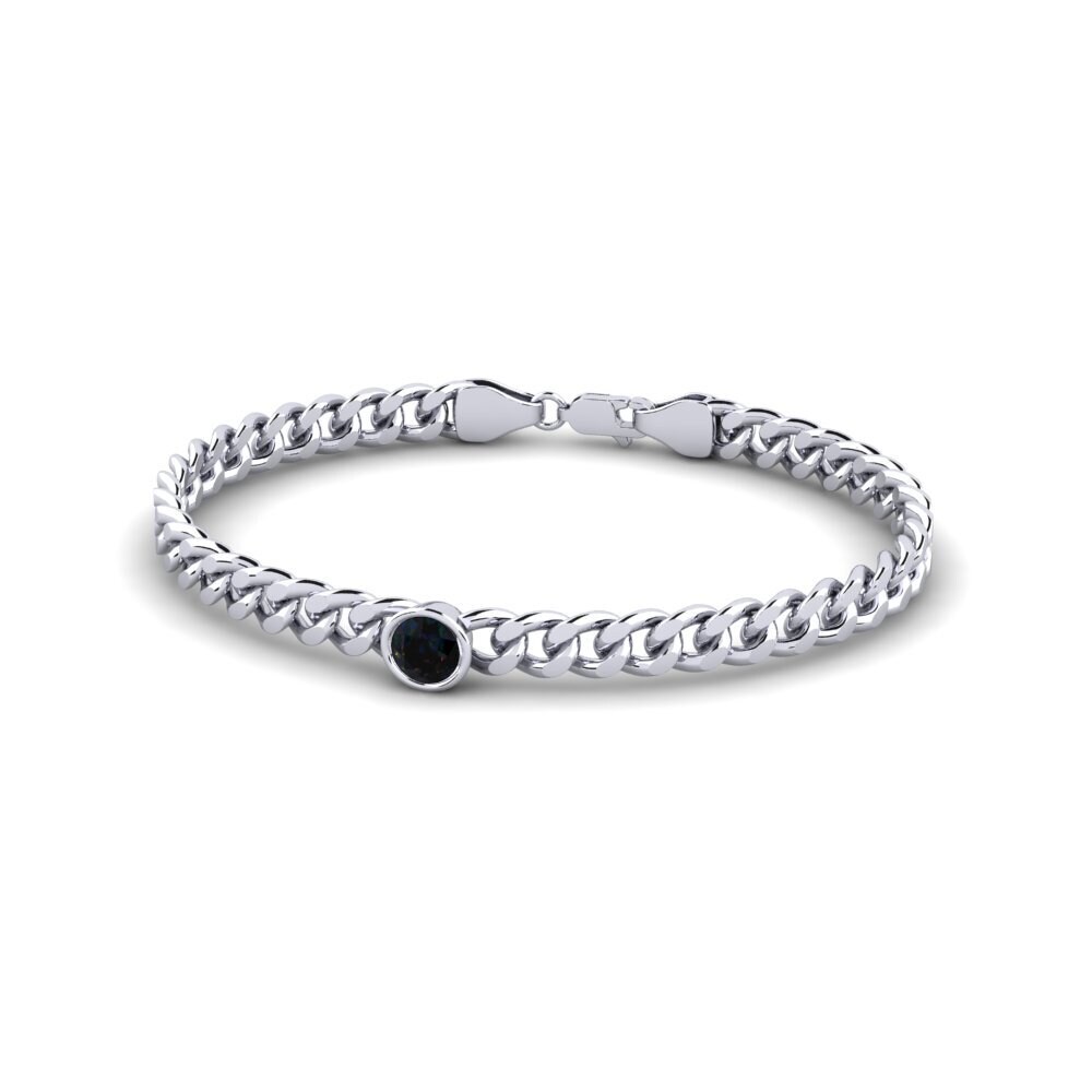 White Silver Black Opal Women's Bracelet Fionnuala 5.5 mm