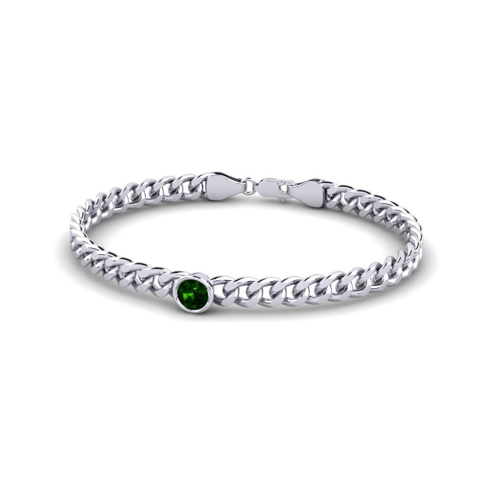 925 Prata de lei Turmalina Verde Pulseira Feminino Fionnuala 5.5 mm