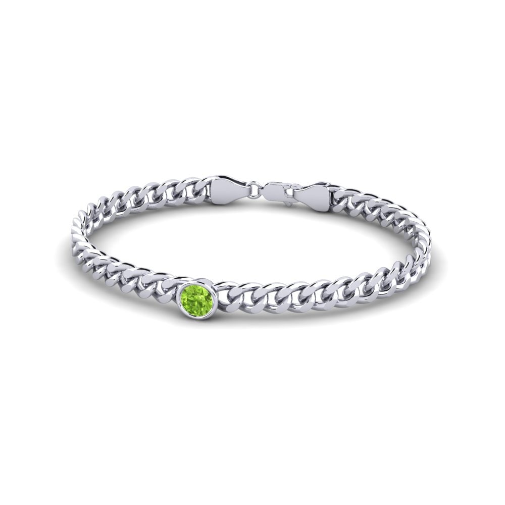 White Silver Peridot Women's Bracelet Fionnuala 5.5 mm